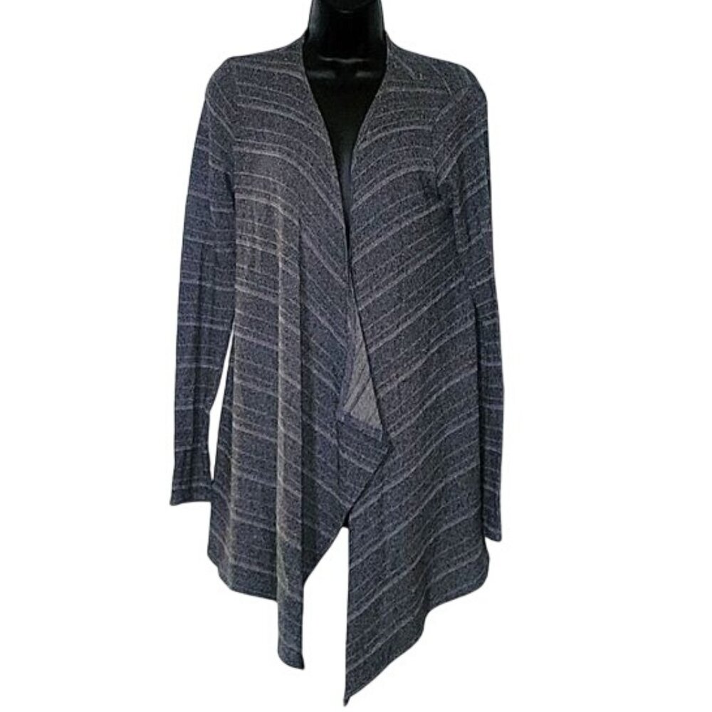 Volcom Gray Striped Open-Front‎ Cardigan Sweater M